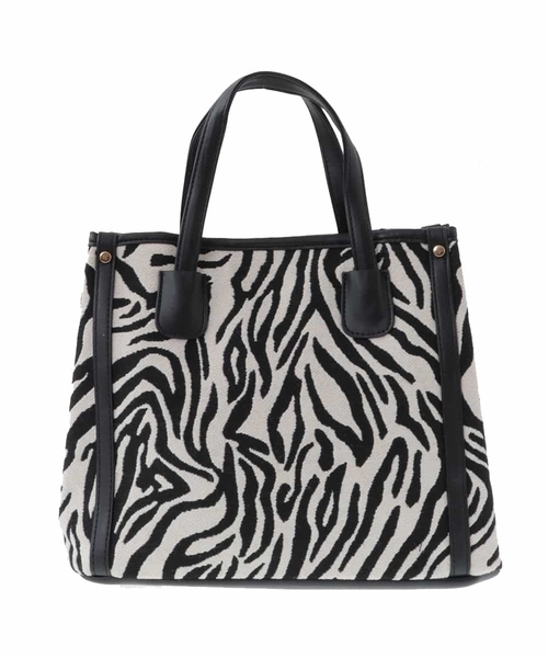 OFUON le MK（オフオンルエムケー）の「【2WAY】アニマル柄スクエアトートバッグ（トートバッグ・レディース・ブラック/ベージュ・38）」の5枚目の写真