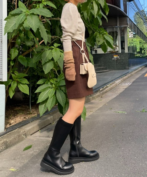 CIAOPANIC（チャオパニック）の「パワショルボーダーTEE（Tシャツ/カットソー・レディース・オレンジ/グリーン/ブラック・ONE SIZE）」の22枚目の写真