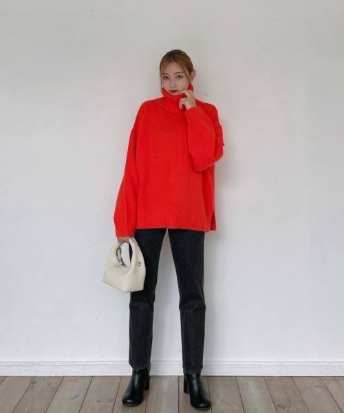 Vicente（ヴィセンテ）の「Highneck color knit（ニット/セーター・レディース・ホワイト/ブラック/オレンジ・FREE）」の21枚目の写真