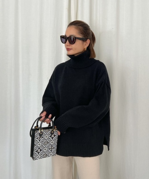 Vicente（ヴィセンテ）の「Highneck color knit（ニット/セーター・レディース・ホワイト/ブラック/オレンジ・FREE）」の10枚目の写真