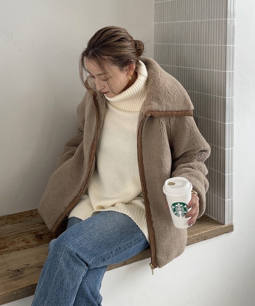 Vicente（ヴィセンテ）の「Highneck color knit（ニット/セーター・レディース・ホワイト/ブラック/オレンジ・FREE）」の20枚目の写真