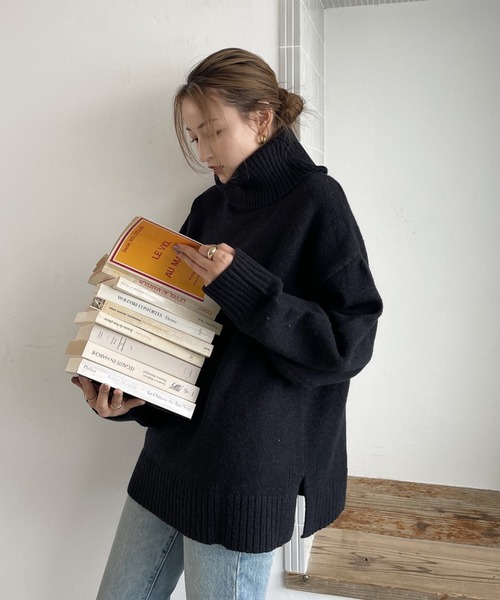 Vicente（ヴィセンテ）の「Highneck color knit（ニット/セーター・レディース・ホワイト/ブラック/オレンジ・FREE）」の13枚目の写真