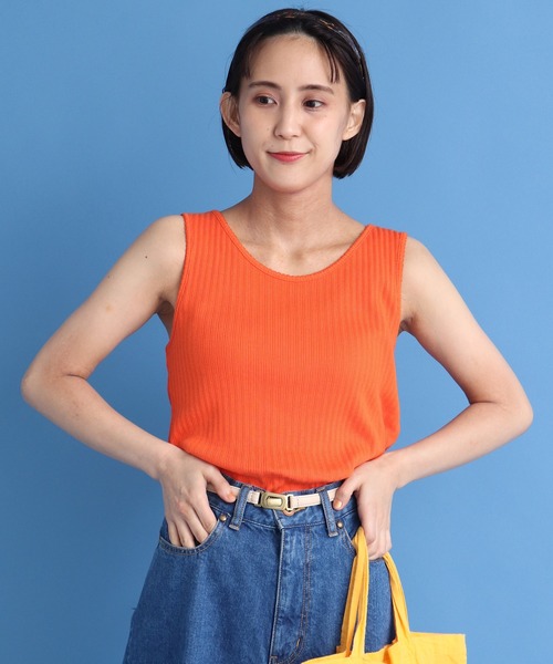 CHILD WOMAN（チャイルドウーマン）の「アイレットテレコ ピコ タンクトップ（タンクトップ・レディース・ブラック/アイボリー/オレンジ・FREE）」の13枚目の写真