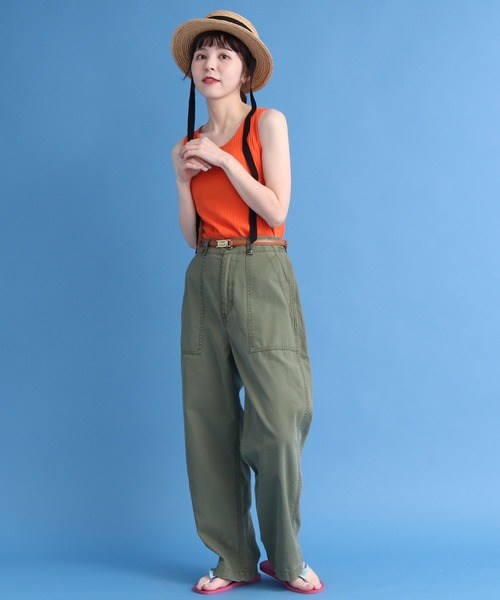 CHILD WOMAN（チャイルドウーマン）の「アイレットテレコ ピコ タンクトップ（タンクトップ・レディース・ブラック/アイボリー/オレンジ・FREE）」の4枚目の写真