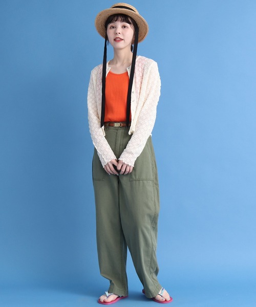CHILD WOMAN（チャイルドウーマン）の「アイレットテレコ ピコ タンクトップ（タンクトップ・レディース・ブラック/アイボリー/オレンジ・FREE）」の12枚目の写真
