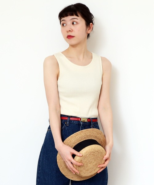 CHILD WOMAN（チャイルドウーマン）の「アイレットテレコ ピコ タンクトップ（タンクトップ・レディース・ブラック/アイボリー/オレンジ・FREE）」の17枚目の写真