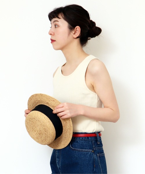CHILD WOMAN（チャイルドウーマン）の「アイレットテレコ ピコ タンクトップ（タンクトップ・レディース・ブラック/アイボリー/オレンジ・FREE）」の18枚目の写真
