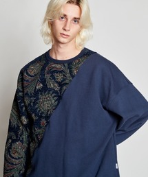 rehacer | rehacer :  Asymmetry Jacquard CS  / アシンメトリー ジャガード スウェット カットソー(スウェット)