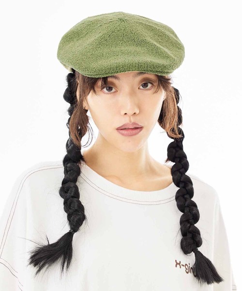 X-girl（エックスガール）の「MILLS LOGO HUNTING CAP（ハンチング/ベレー帽・レディース・ブラック/オリーブ/オレンジ・ONE SIZE）」の7枚目の写真