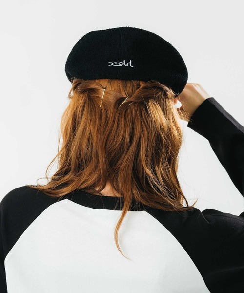 X-girl（エックスガール）の「MILLS LOGO HUNTING CAP（ハンチング/ベレー帽・レディース・ブラック/オリーブ/オレンジ・ONE SIZE）」の11枚目の写真