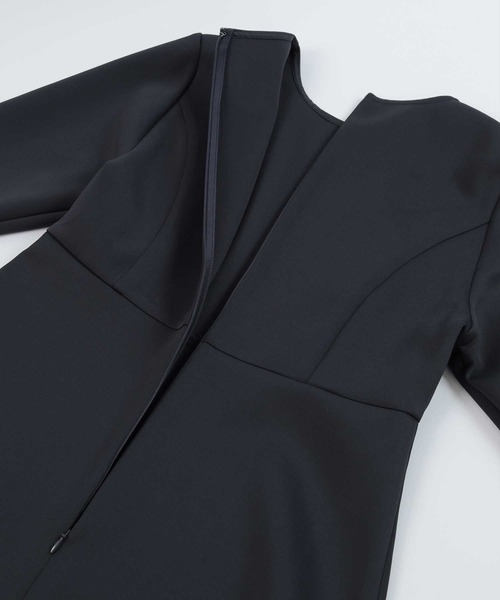 UR'S（ユアーズ）の「ボンディングフレアワンピース（ワンピース・レディース・ネイビー/ホワイト/ブラック・M/S/L）」の13枚目の写真