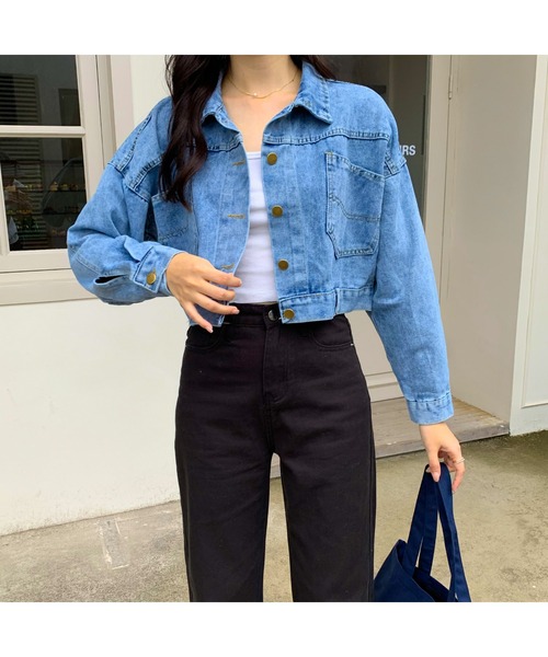 EPICKS（エピックス）の「ライトブルーショートデニムジャケット（デニムジャケット・レディース・ブルー・M/L）」の15枚目の写真