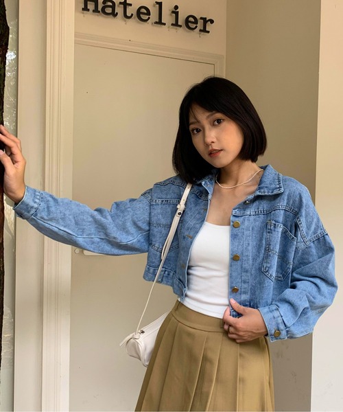 EPICKS（エピックス）の「ライトブルーショートデニムジャケット（デニムジャケット・レディース・ブルー・M/L）」の16枚目の写真