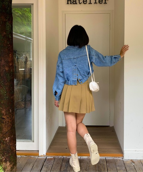 EPICKS（エピックス）の「ライトブルーショートデニムジャケット（デニムジャケット・レディース・ブルー・M/L）」の17枚目の写真