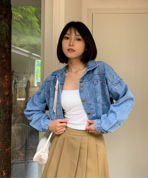 EPICKS（エピックス）の「ライトブルーショートデニムジャケット（デニムジャケット・レディース・ブルー・M/L）」の19枚目の写真