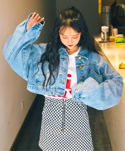 EPICKS（エピックス）の「ライトブルーショートデニムジャケット（デニムジャケット・レディース・ブルー・M/L）」の21枚目の写真