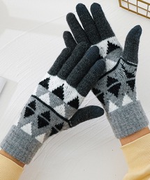 DAY CLOSET（デイ クローゼット）の「レディース タッチパネル対応トライアングル裏起毛リブ手袋（手袋）」