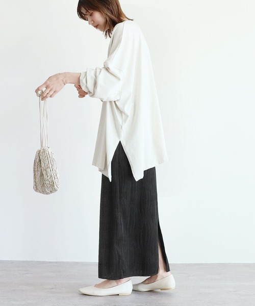 reca（レカ）の「ウェーブ柄プリーツスカート（スカート・レディース・ブラック/グレイッシュベージュ・M）」の8枚目の写真