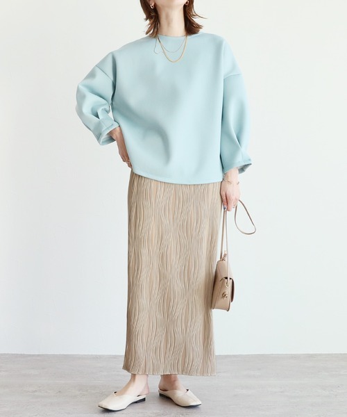 reca（レカ）の「ウェーブ柄プリーツスカート（スカート・レディース・ブラック/グレイッシュベージュ・M）」の14枚目の写真