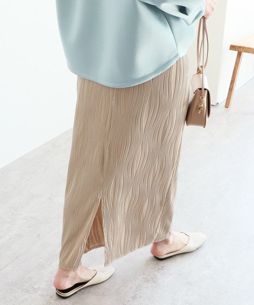 reca（レカ）の「ウェーブ柄プリーツスカート（スカート・レディース・ブラック/グレイッシュベージュ・M）」の12枚目の写真