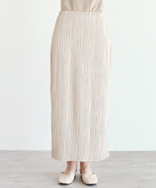 reca（レカ）の「ウェーブ柄プリーツスカート（スカート・レディース・ブラック/グレイッシュベージュ・M）」の17枚目の写真