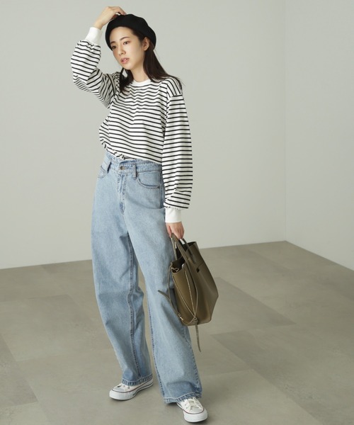 FREE'S MART（フリーズマート）の「◆コットン混サーモベレー（ハンチング/ベレー帽・レディース・ブラック/グレー・ﾌﾘ-）」の4枚目の写真