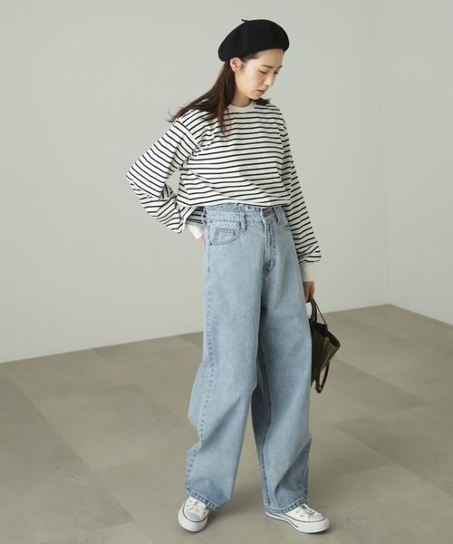 FREE'S MART（フリーズマート）の「◆コットン混サーモベレー（ハンチング/ベレー帽・レディース・ブラック/グレー・ﾌﾘ-）」の5枚目の写真