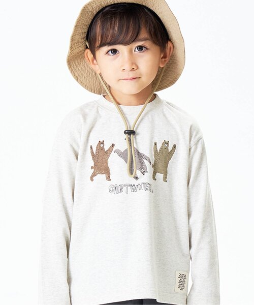 F.O.KIDS（エフオーキッズ）の「【防汚加工】FOR PARK TEE　OEKAKI（Tシャツ/カットソー・キッズ・アイボリー/サックスブルー/オレンジ・95/140/90/130/80/100/110/120）」の2枚目の写真