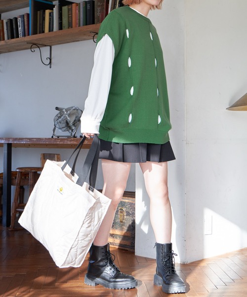 PAGEBOY（ページボーイ）の「PAGEBOYLIM/WWビックトート（トートバッグ・レディース・ブラック/オフホワイト/グリーン・FREE）」の6枚目の写真