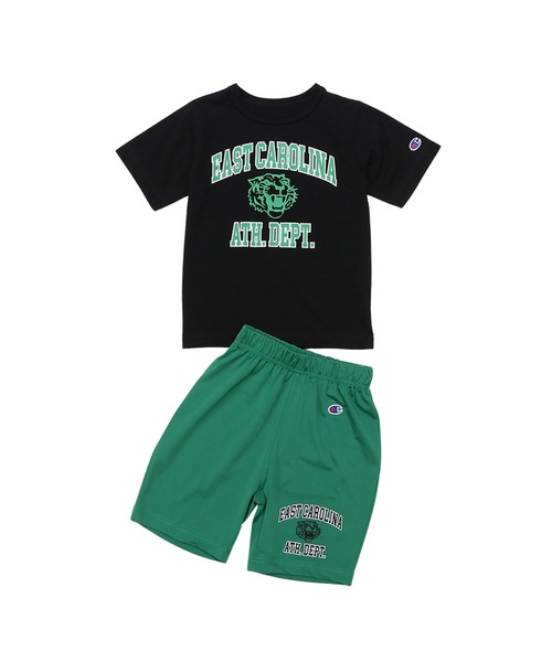 Champion(チャンピオン)の「【Champion/チャンピオン】キッズ セットアップ(Tシャツ/カットソー・キッズ・ブラック/イエロー/ホワイト・110/120/140/130/100)」の2枚目の写真