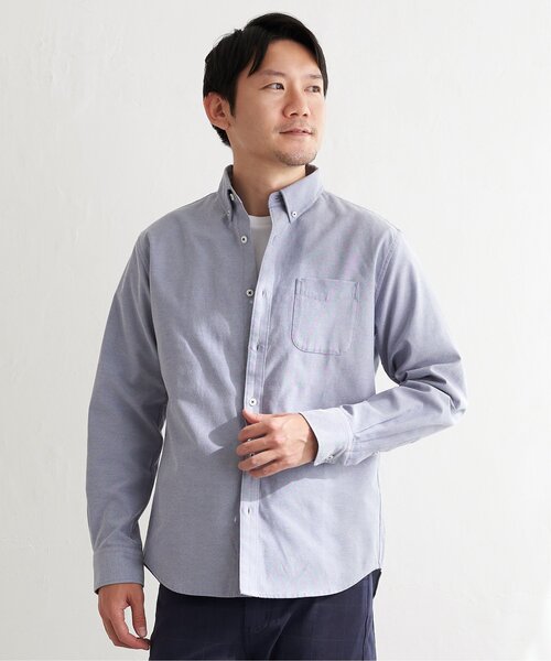 ikka（イッカ）の「【シワ軽減／吸水速乾】イージーケアオックスボタンダウンシャツ（シャツ/ブラウス・メンズ・ホワイト/ネイビー/スカイブルー/ピンク/グリーン・S/M/XL/L）」の6枚目の写真