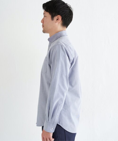 ikka（イッカ）の「【シワ軽減／吸水速乾】イージーケアオックスボタンダウンシャツ（シャツ/ブラウス・メンズ・ホワイト/ネイビー/スカイブルー/ピンク/グリーン・S/M/XL/L）」の7枚目の写真