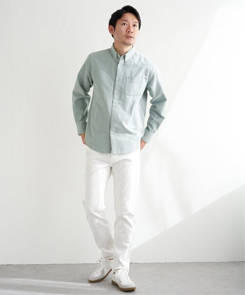 ikka（イッカ）の「【シワ軽減／吸水速乾】イージーケアオックスボタンダウンシャツ（シャツ/ブラウス・メンズ・ホワイト/ネイビー/スカイブルー/ピンク/グリーン・S/M/XL/L）」の20枚目の写真