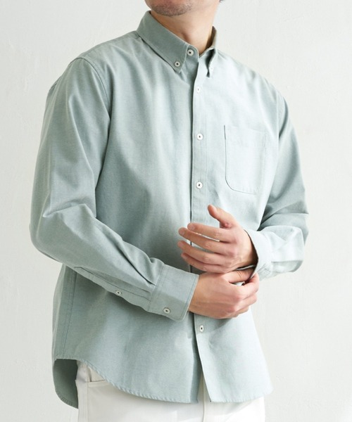 ikka（イッカ）の「【シワ軽減／吸水速乾】イージーケアオックスボタンダウンシャツ（シャツ/ブラウス・メンズ・ホワイト/ネイビー/スカイブルー/ピンク/グリーン・S/M/XL/L）」の2枚目の写真