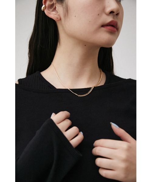 AZUL by moussy(アズールバイマウジー)の「MIXED CHAIN NECKLACE/ミックスチェーンネックレス(ネックレス・レディース・ゴールド系その他/シルバー・FREE)」の1枚目の写真