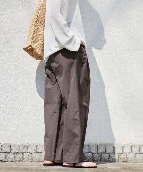 スローブイエナ CORG/EAカラータックトラウザー パンツ 茶色 40サイズ SLOBE IENA パンツ CORG/EAカラータックトラウザー : ZOZOTOWN
