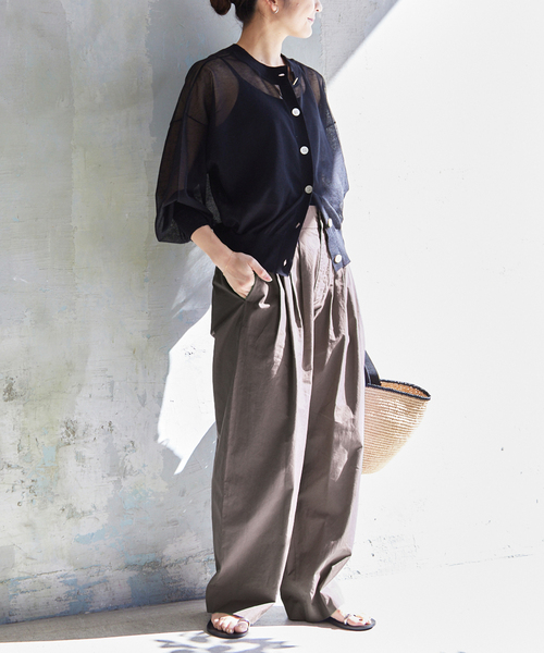 SLOBE IENA（スローブイエナ）の「ポプリンタックカーブトラウザー（その他パンツ・レディース・カーキ/チャコールグレー/ピンク系その他・38/36）」の10枚目の写真