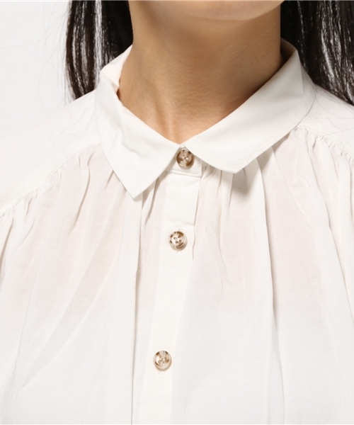 CIAOPANIC（チャオパニック）の「【Ciaopanic】　ノースリギャザーSH/OP（ワンピース・レディース・オフホワイト/ブラック/ライトグレー・FREE）」の8枚目の写真