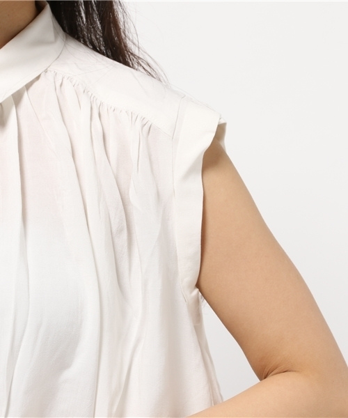 CIAOPANIC（チャオパニック）の「【Ciaopanic】　ノースリギャザーSH/OP（ワンピース・レディース・オフホワイト/ブラック/ライトグレー・FREE）」の9枚目の写真