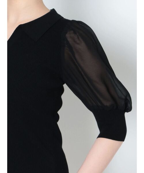 LAGUNAMOON（ラグナムーン）の「シャツカラードッキングニットプルオーバー（ニット/セーター・レディース・アイボリー/ブラック/モカ・FREE）」の11枚目の写真