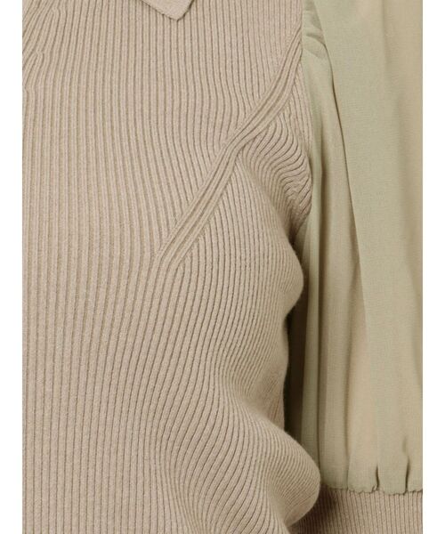 LAGUNAMOON（ラグナムーン）の「シャツカラードッキングニットプルオーバー（ニット/セーター・レディース・アイボリー/ブラック/モカ・FREE）」の6枚目の写真