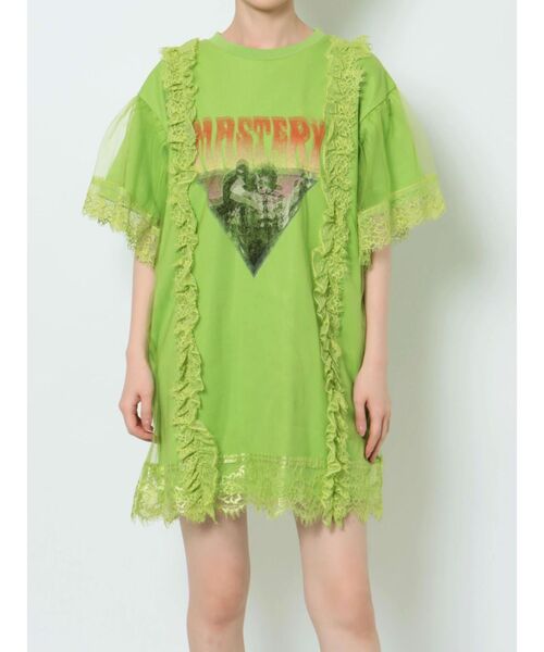 jouetie（ジュエティ）の「リメイクロックミニワンピース（ワンピース・レディース・ブラック/オフホワイト/グリーン・MEDIUM）」の21枚目の写真