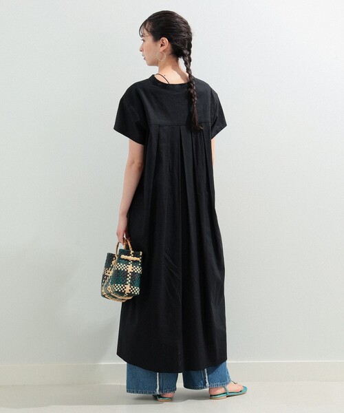 Ray BEAMS（レイビームス）の「Ray BEAMS / 綿麻 バックタック ワンピース（ワンピース・レディース・ブルー/ブラック/レッド・ONE SIZE）」の7枚目の写真