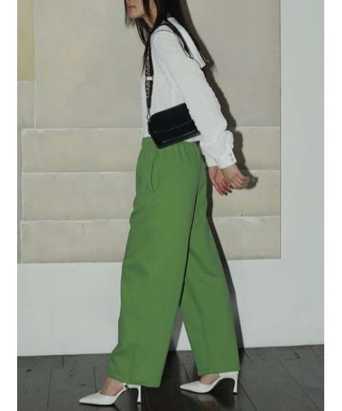 AMAIL(アマイル)の「Green tea pants(スウェットパンツ・レディース・グリーン/ブラック・FREE)」の6枚目の写真