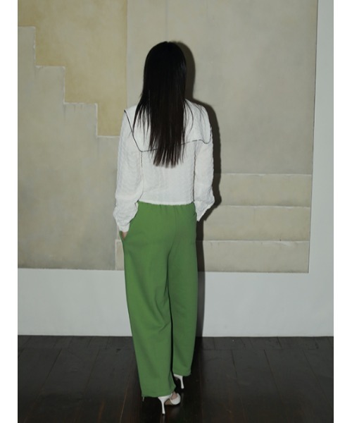 AMAIL(アマイル)の「Green tea pants(スウェットパンツ・レディース・グリーン/ブラック・FREE)」の10枚目の写真