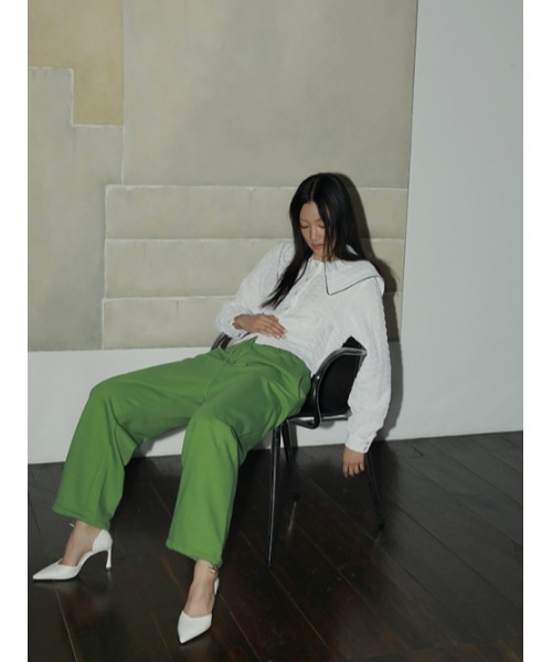 AMAIL(アマイル)の「Green tea pants(スウェットパンツ・レディース・グリーン/ブラック・FREE)」の11枚目の写真