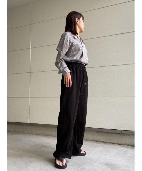 AMAIL(アマイル)の「Green tea pants(スウェットパンツ・レディース・グリーン/ブラック・FREE)」の15枚目の写真