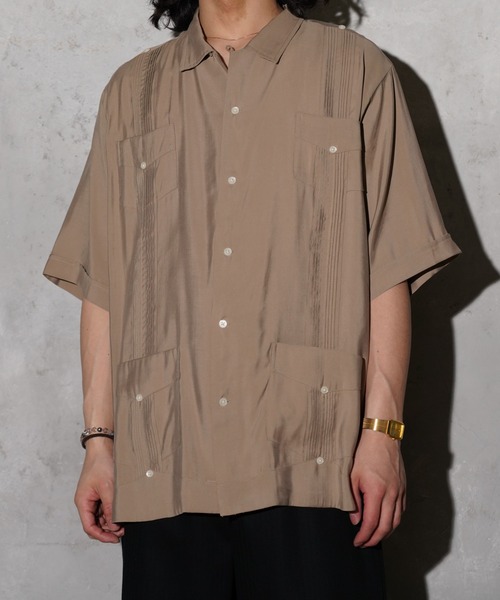 SUNNY  SPORTS（サニースポーツ）の「SUNNY SPORTS / サニースポーツ CUBAN SHIRT レーヨン キューバシャツ サマーシャツ（シャツ/ブラウス・メンズ・グリーン/ブラック/カーキ・LARGE/MEDIUM）」の13枚目の写真