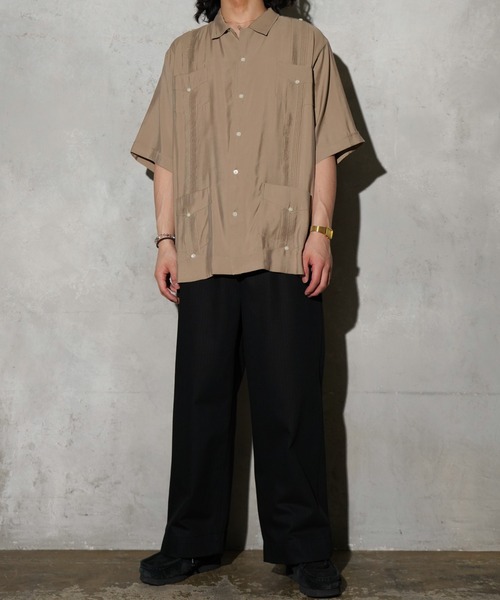 SUNNY  SPORTS（サニースポーツ）の「SUNNY SPORTS / サニースポーツ CUBAN SHIRT レーヨン キューバシャツ サマーシャツ（シャツ/ブラウス・メンズ・グリーン/ブラック/カーキ・LARGE/MEDIUM）」の14枚目の写真