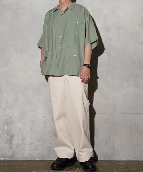 SUNNY  SPORTS（サニースポーツ）の「SUNNY SPORTS / サニースポーツ CUBAN SHIRT レーヨン キューバシャツ サマーシャツ（シャツ/ブラウス・メンズ・グリーン/ブラック/カーキ・LARGE/MEDIUM）」の16枚目の写真